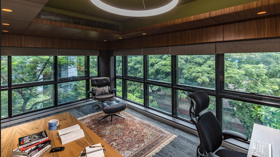 Executive office with panoramic windows